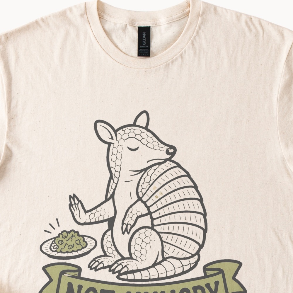 Not Hungry Defiant Animal Art Funny Cartoon Graphic Tee